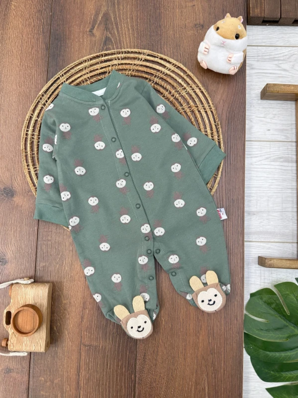 Çıtçıtlı Hayvan Figürlü Erkek Bebek Tulum