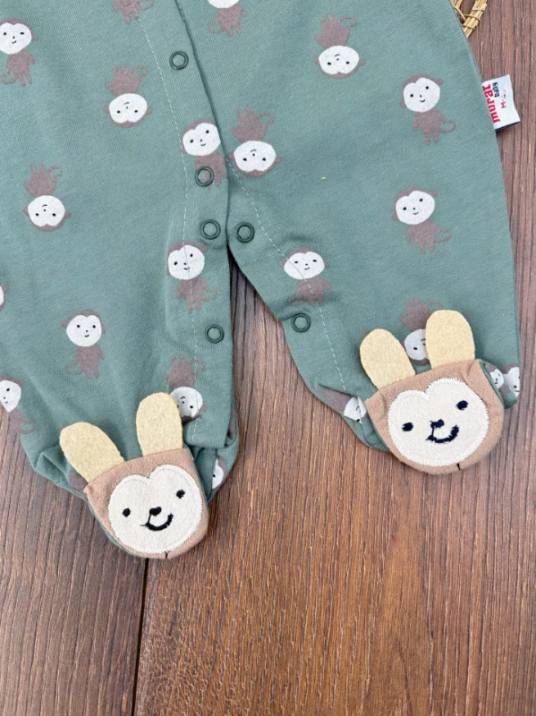 Çıtçıtlı Hayvan Figürlü Erkek Bebek Tulum