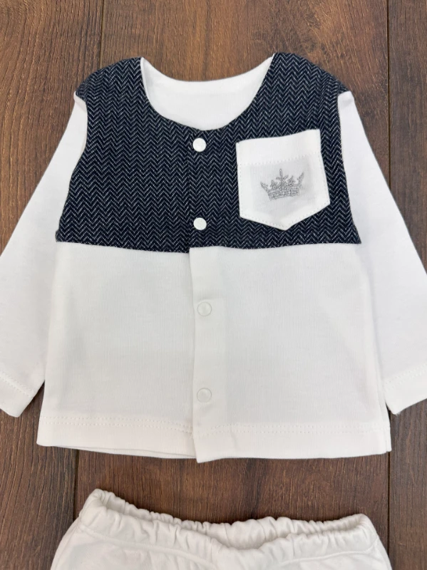 %100 Pamuk Yenidoğan  Erkek Bebek Hastane Çıkışı 10lu Set
