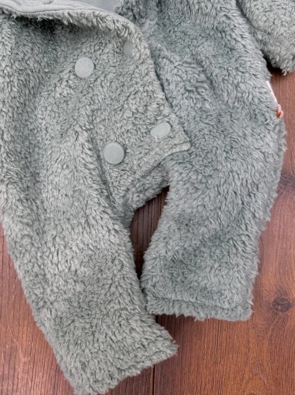 Peluş Kruvaze Model İçi Astarlı Unisex Kışlık Bebek Tulum