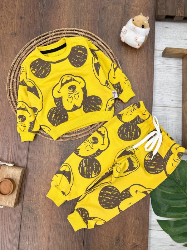 Mickey Mouse Baskılı  Erkek Bebek Takım