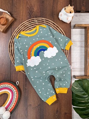 Yıldızlı Gökkuşağı Bulut işlemeli Unisex Tulum