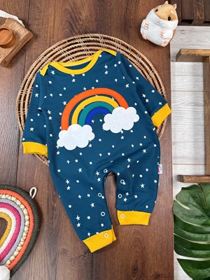 Yıldızlı Gökkuşağı Bulut işlemeli Unisex Tulum