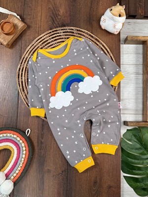 Yıldızlı Gökkuşağı Bulut işlemeli Unisex Tulum