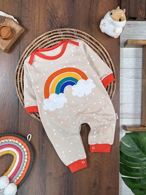 Yıldızlı Gökkuşağı Bulut işlemeli Unisex Tulum