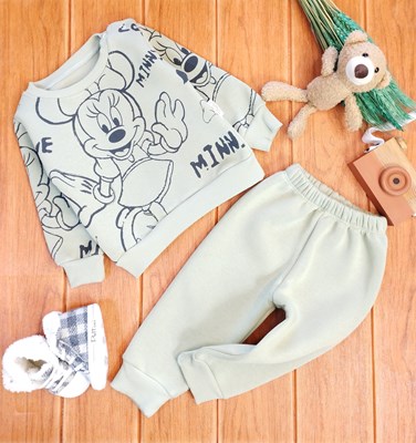3 İplik Minnie Mouse İçi Şardonlu 2li Takım