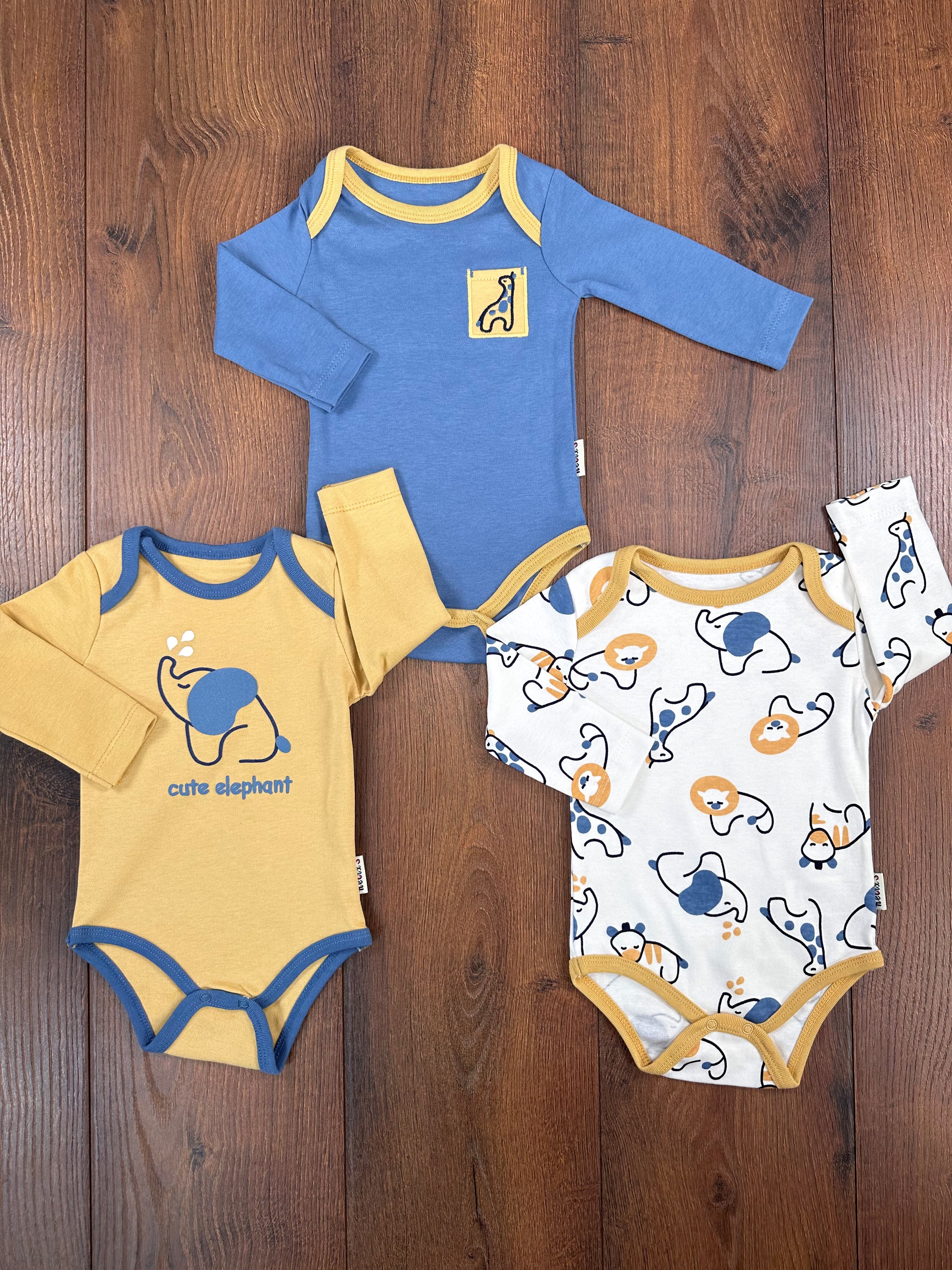 Yenidoğan Çıtçıtlı Badi Mevsimlik 3lü Set - KARIŞIK