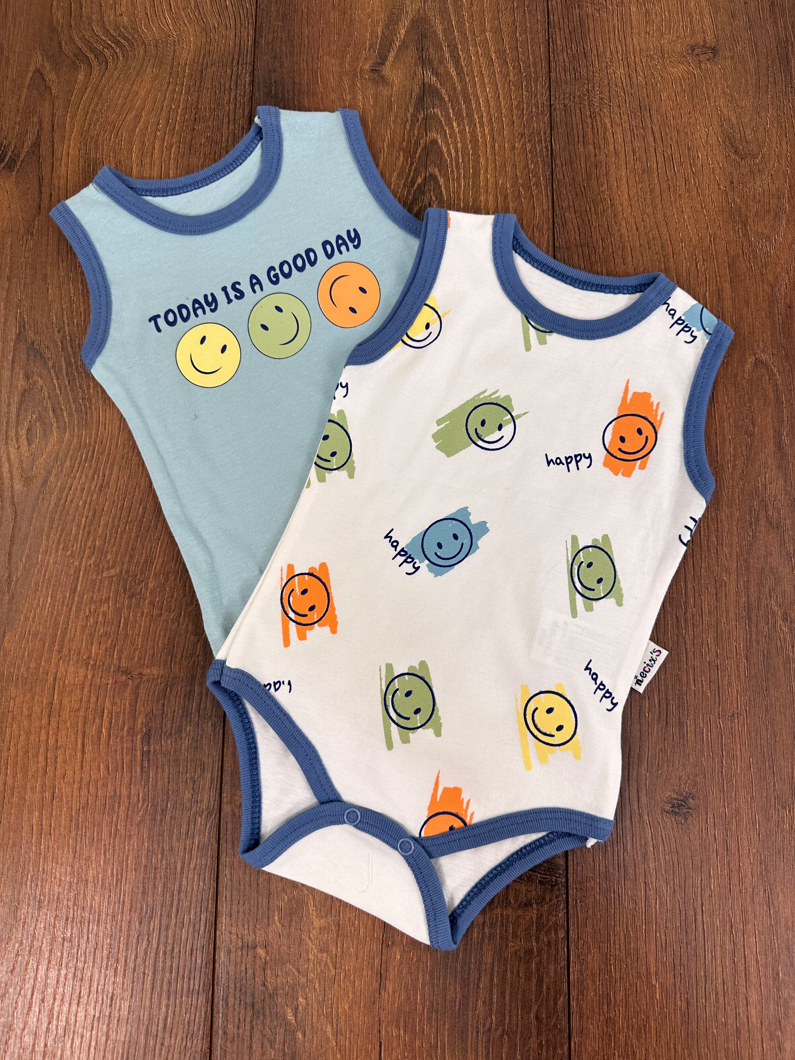 Yenidoğan Yazlık Çıtçıtlı Badi 2li Set - KARIŞIK