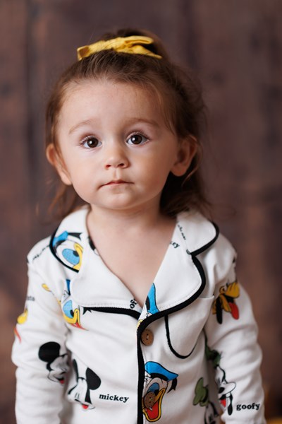 Mickey&Friends Baskılı Kruvaze Yaka Önden Düğmeli  Mevsimlik Pijama Takımı