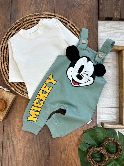 Mickey Mouse Figürlü Badili Salopet Takım