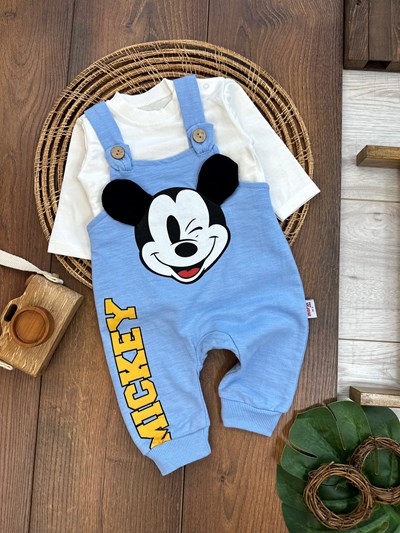 Mickey Mouse Figürlü Badili Salopet Takım
