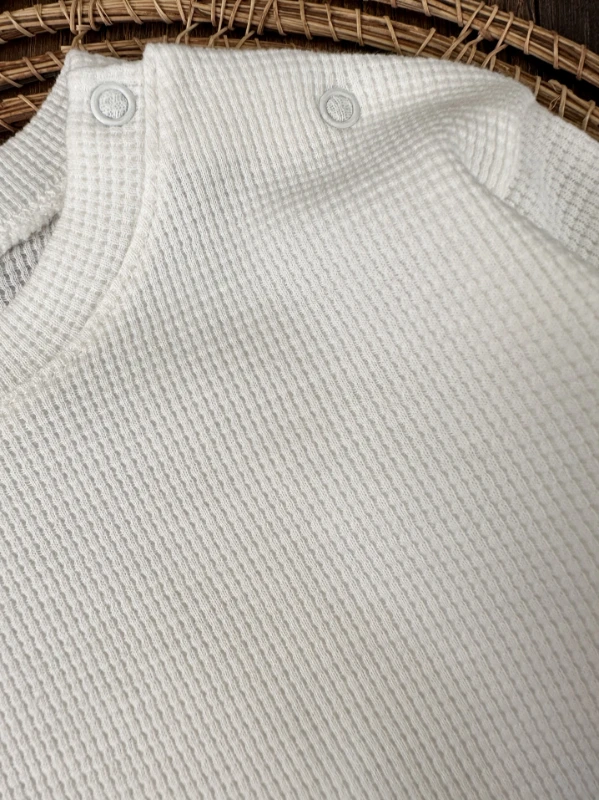 Likralı Ayıcık Oyuncaklı Waffle Sweatshirt Salopet Kot Erkek Bebek Takım