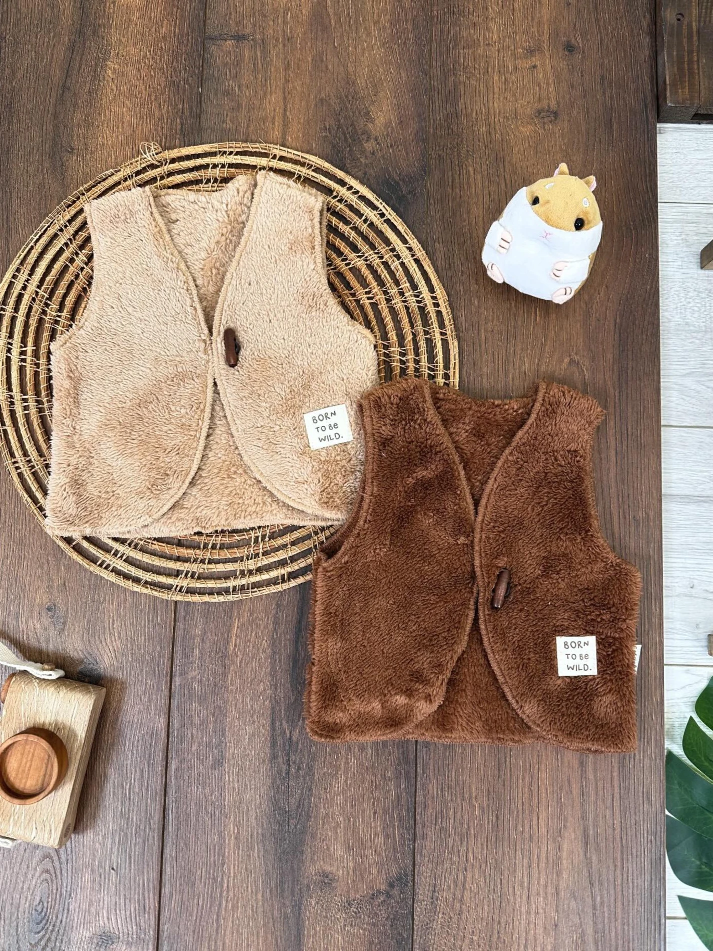 Bebek Yelek Wellsoft Peluş Düğmeli Kışlık 2li Set