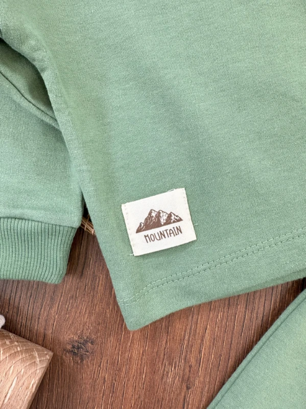 Erkek Bebek Takım Oversize Cep Detaylı Omuzdan Çıtçıtlı Bebek/Çocuk Takım