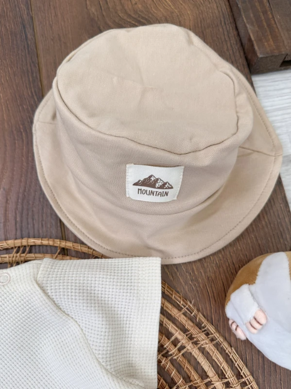Oversize Geniş Kalıp Safari Şapkalı Cep Detaylı Omuzdan Çıtçıtlı Waffle Tshirt Yazlık Erkek Bebek Takım