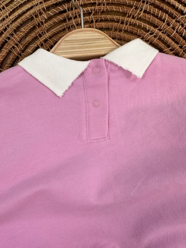 New York Polo Yaka Sweatshirt Likralı Kot Pantolon Kız Bebek Alt-Üst Takım