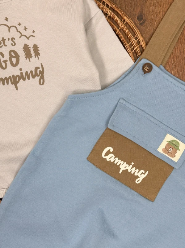Camping Kapüşonlu Salopet Erkek Bebek Takım