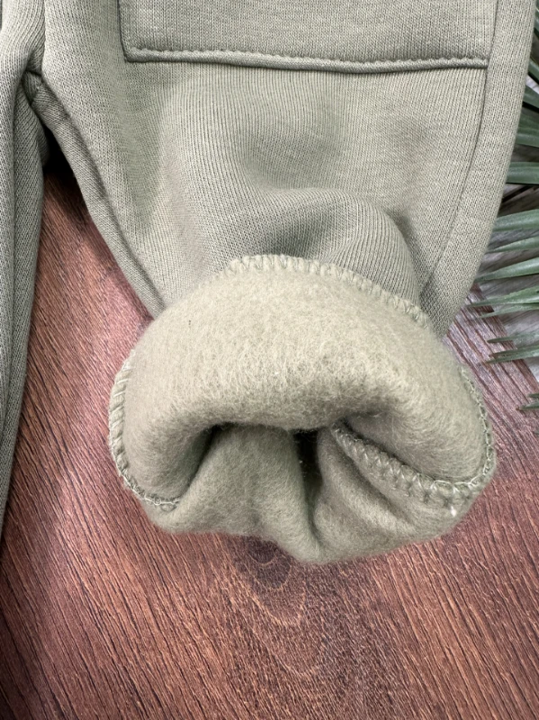 Peluş Yarım Fermuarlı Sweatshirt  3 İplik İçi Pamuklu Pantolon Kışlık Erkek Bebek Takım