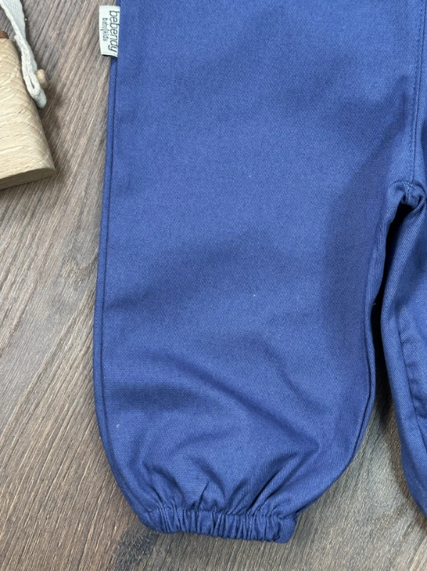 Oduncu Gömlek Şapkalı Kanguru Cepli Kanvars Salopet Erkek Bebek Takım