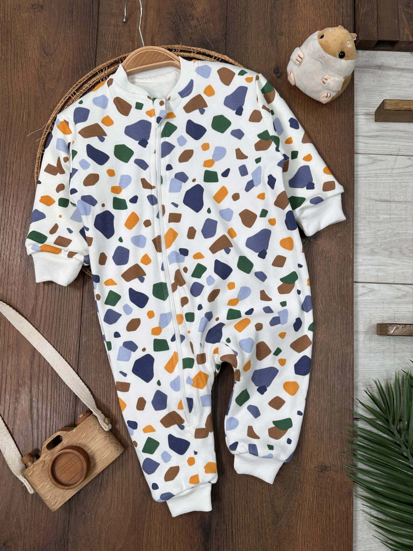 %100 Pamuk  Baskılı İçi Astarlı Unisex Bebek Uyku Tulumu