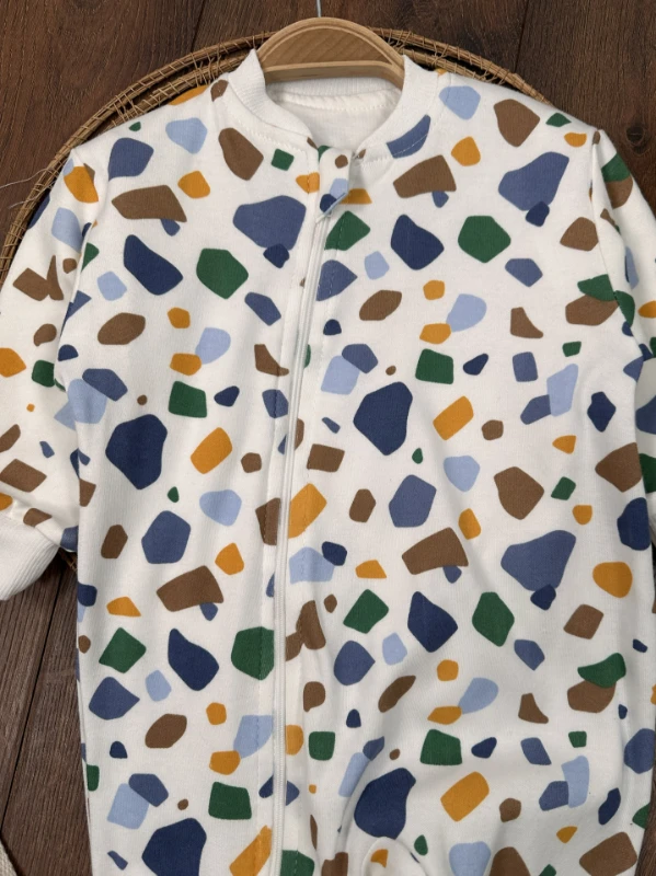 %100 Pamuk  Baskılı İçi Astarlı Unisex Bebek Uyku Tulumu