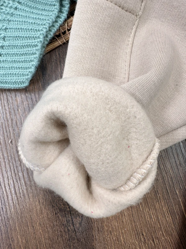 Oversize Triko Kazak Omuzdan Düğmeli 3 İplik İçi Şardonlu Pantolon Kışlık Erkek Bebek Takım