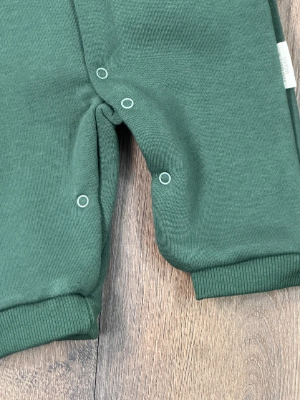 3 İplik İçi Şardonlu Polo Yaka Alttan Çıtçıtlı Kışlık Erkek Bebek Tulum