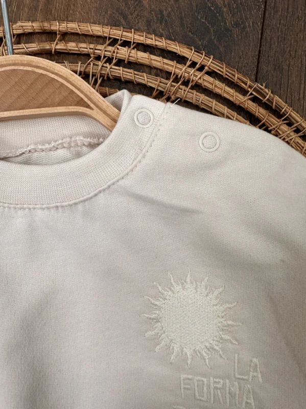 Çizgili Nakışlı Omuzdan Çıtçıtlı 2li Erkek Bebek/Çocuk Takım