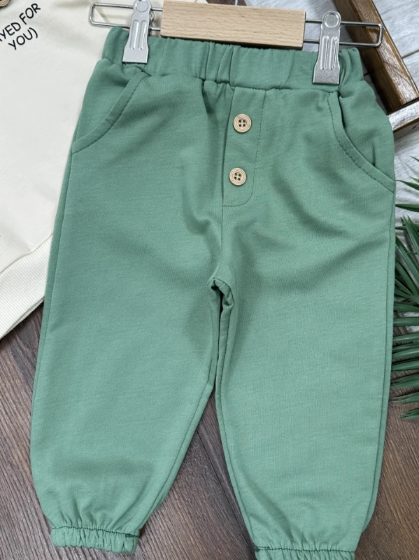 Polo Yaka Araba Oyuncaklı Oversize Geniş Kalıp 2li Erkek Bebek/Çocuk Takım