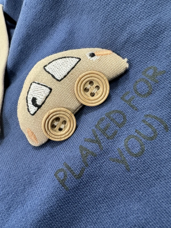 Polo Yaka Araba Oyuncaklı Oversize Geniş Kalıp 2li Erkek Bebek/Çocuk Takım