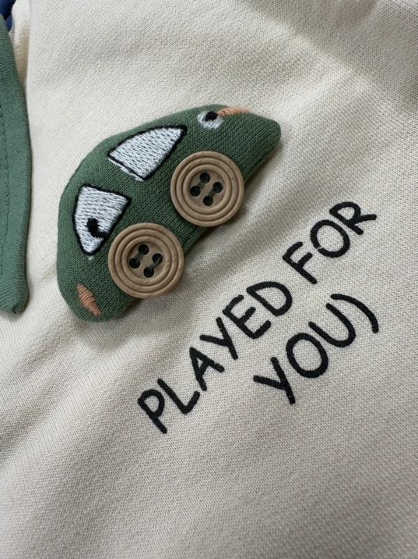 Polo Yaka Araba Oyuncaklı Oversize Geniş Kalıp 2li Erkek Bebek/Çocuk Takım