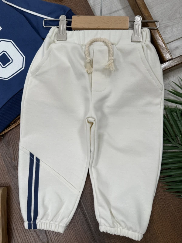 95 Baskılı Nakışlı Bereli Geniş Kalıp 3lü Erkek Bebek/Çocuk Takım