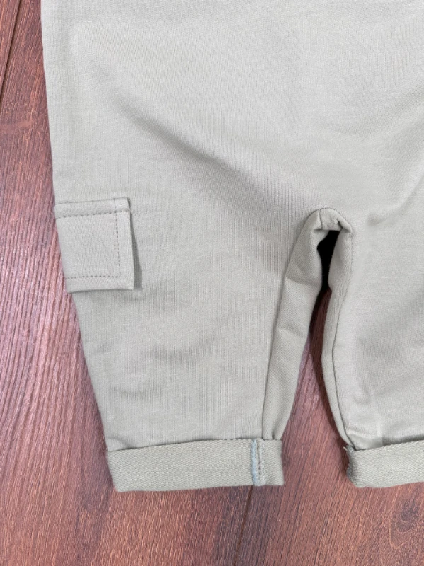 Safari Şapkalı Şeritli Sweatshirt Salopet Erkek Bebek Takım