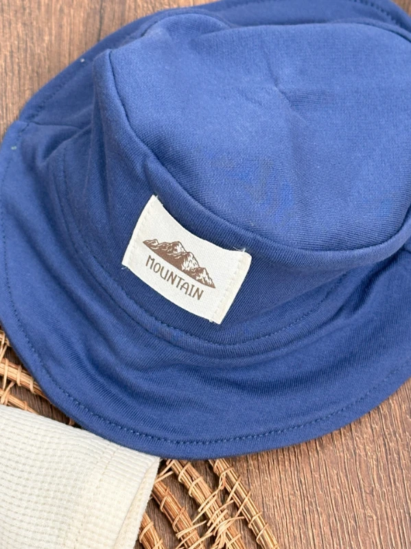 Oversize Geniş Kalıp Safari Şapkalı Cep Detaylı Omuzdan Çıtçıtlı Waffle Tshirt Yazlık Erkek Bebek Takım