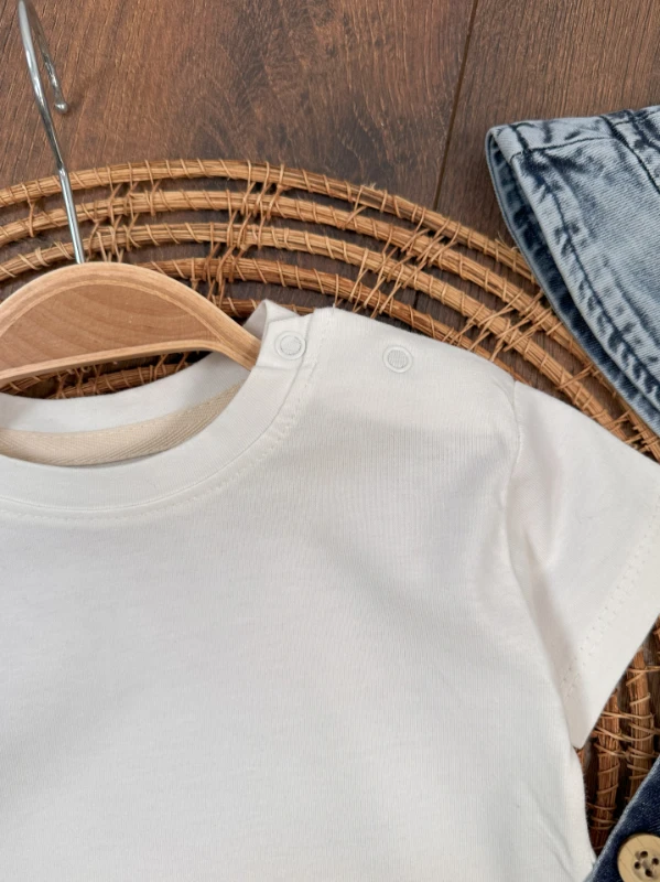 Kot Salopet Şapkalı Alttan Çıtçıtlı Likralı 3lü Yazlık Unisex Bebek Takım