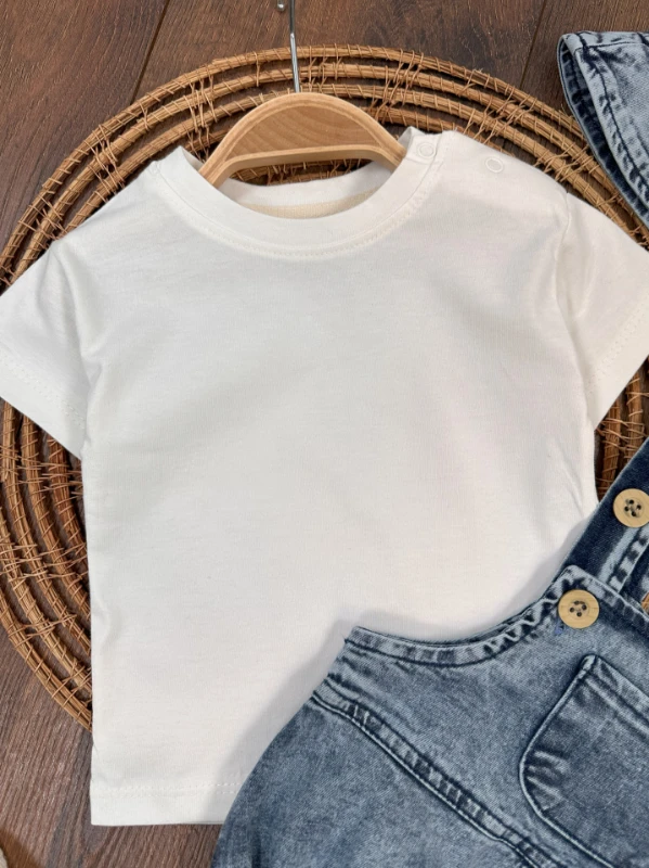 Kot Salopet Şapkalı Alttan Çıtçıtlı Likralı 3lü Yazlık Unisex Bebek Takım