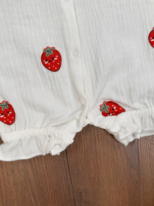 Müslin Önden Çıtçıtlı 3lü Yenidoğan Yazlık Kız Bebek Tulum Set