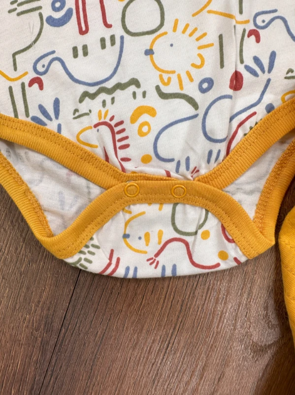 Polo Yaka Etnik Desen Alttan Çıtçıtlı Yazlık Erkek Bebek Takım