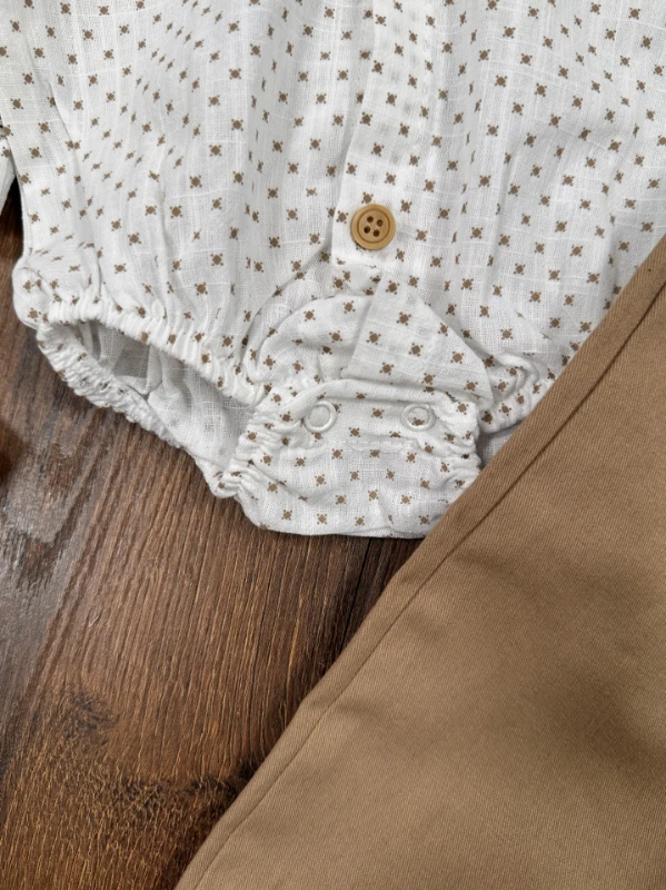 Askı Kemerli Papyonlu Alttan Çıtçıtlı Erkek Bebek Takım