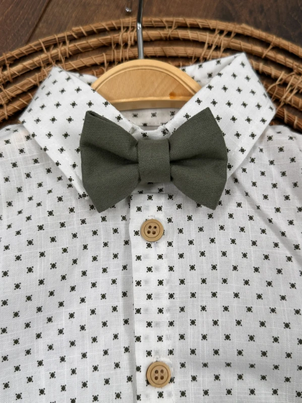 Askı Kemerli Papyonlu Alttan Çıtçıtlı Erkek Bebek Takım