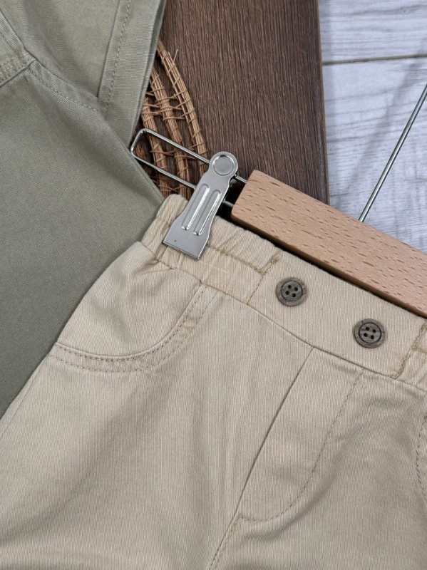 Tayyare Nakışlı Keten Önden Düğmeli Yazlık Erkek Bebek Takım - YEŞİL