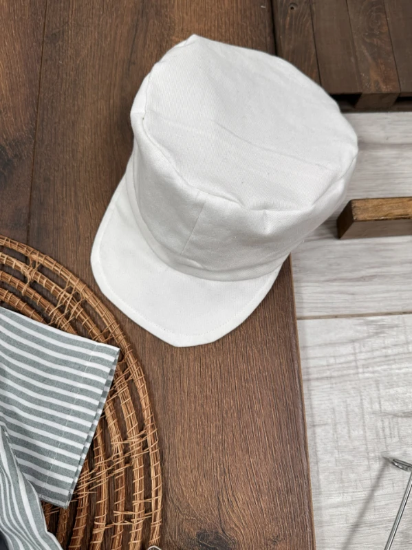 Çizgili Gömlek Askı Kemerli Şapkalı Keten Şortlu Yazlık Erkek Bebek Takım - LACİVERT