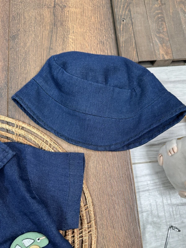 Kot Likralı Şapkalı Araba Oyuncaklı Atlet Badili 4lü Yazlık Erkek Bebek-Çocuk Takım - MAVİ