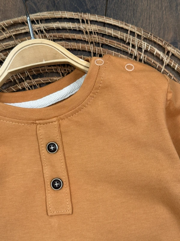 Çizgili Düğme Detaylı Omuzdan Çıtçıtlı Yazlık Erkek Bebek Takım - LACİVERT