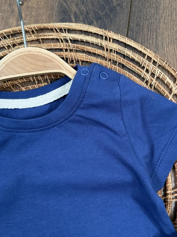 Salopet Çizgili Omuzdan Çıtçıtlı Yazlık Erkek Bebek Takım - KAHVE