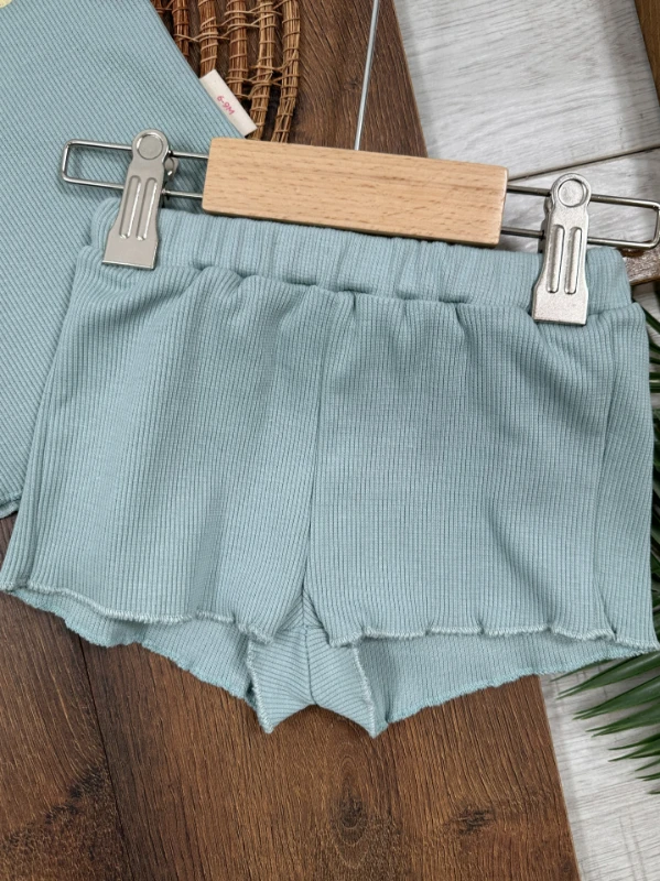 Meyveler Nakışlı Esnek Kaşkorse Yazlık Kız Bebek Takım - MÜRDÜM