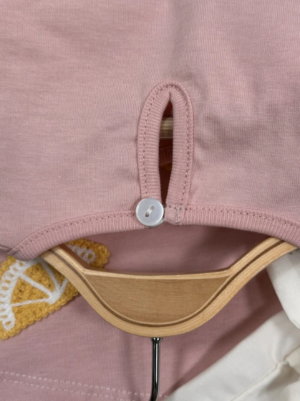 Limon Nakışlı Şort Etekli Yazlık Kız Bebek Takım - PEMBE