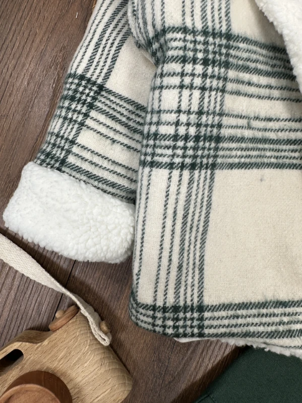 Montlu Takım Oduncu İçi Kürklü Ayıcık Baskılı Badi Likralı Gabardin Pantolon 3lü Kışlık Erkek Bebek/Çocuk Takım - SÜTLÜ KAHVE
