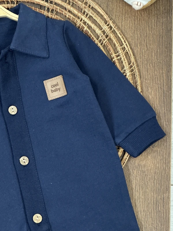 Cool Baby Polo Yaka Düğmeli Alttan Çıtçıtlı Mevsimlik Erkek Bebek Tulum - YEŞİL