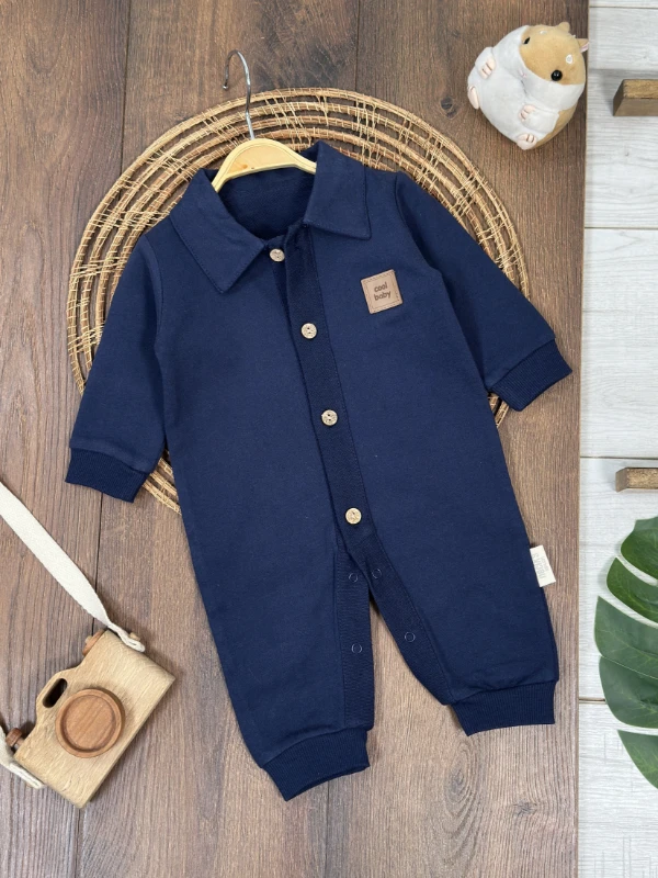 Cool Baby Polo Yaka Düğmeli Alttan Çıtçıtlı Mevsimlik Erkek Bebek Tulum - YEŞİL